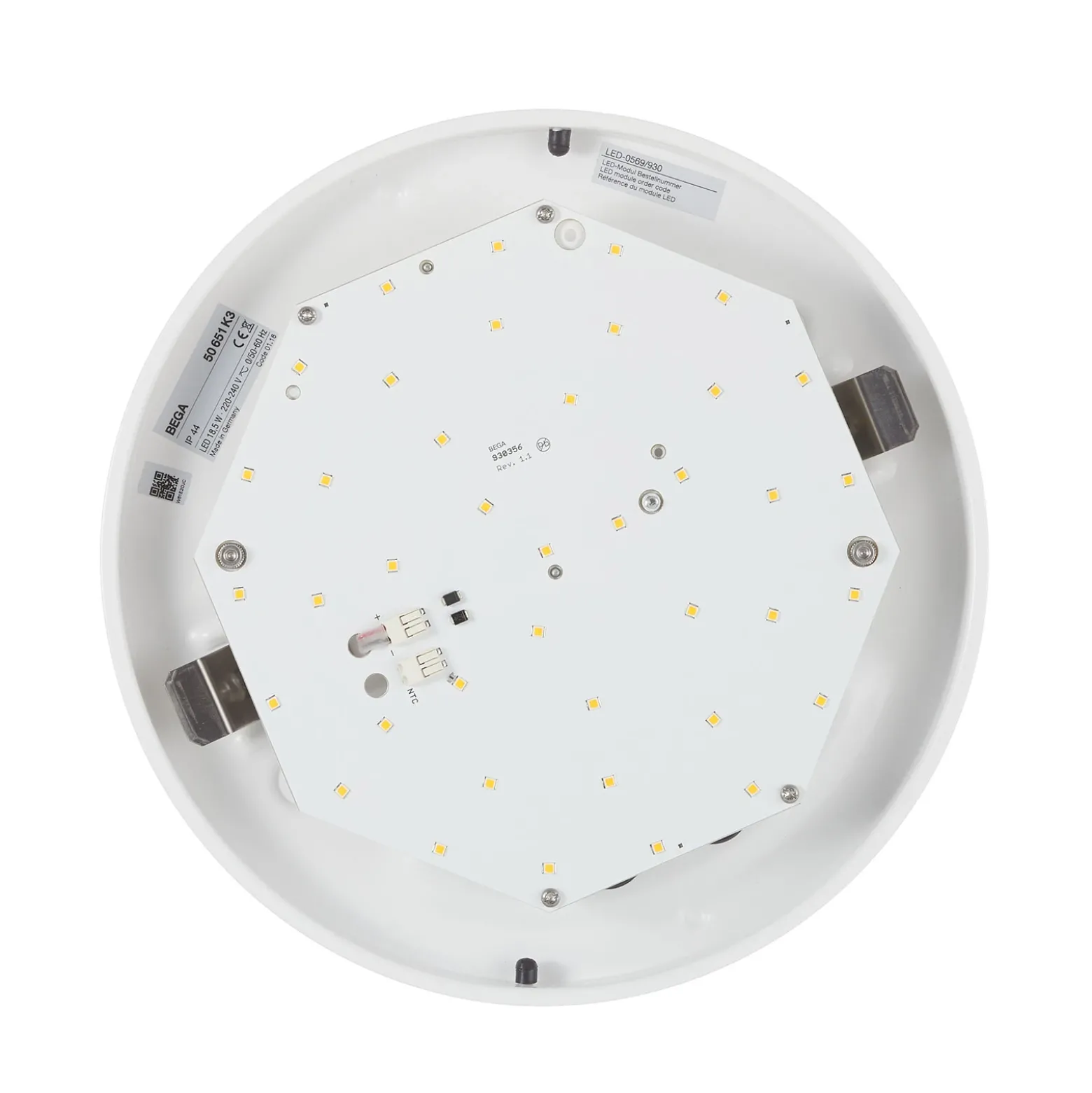 Bega 50651 Plafón LED cristal opal 3.000K Ø34cm