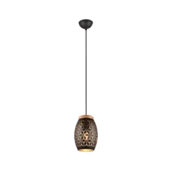 Bidar lámpara colgante, Ø 15 cm, negro-oro, metal