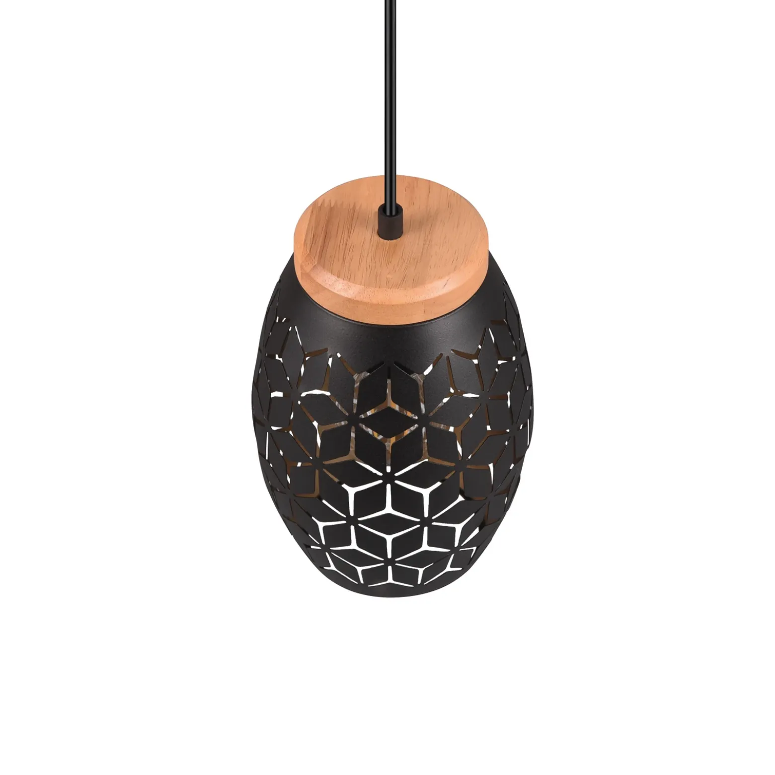 Bidar lámpara colgante, Ø 15 cm, negro-oro, metal