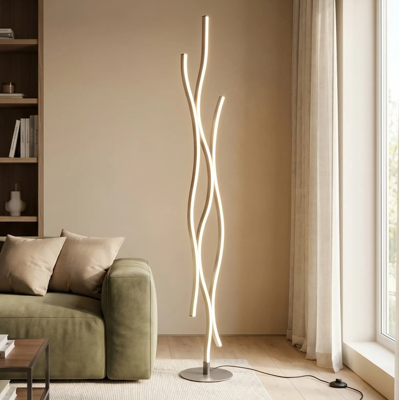 Blaze lámpara de pie LED con atenuador, CCT, aluminio