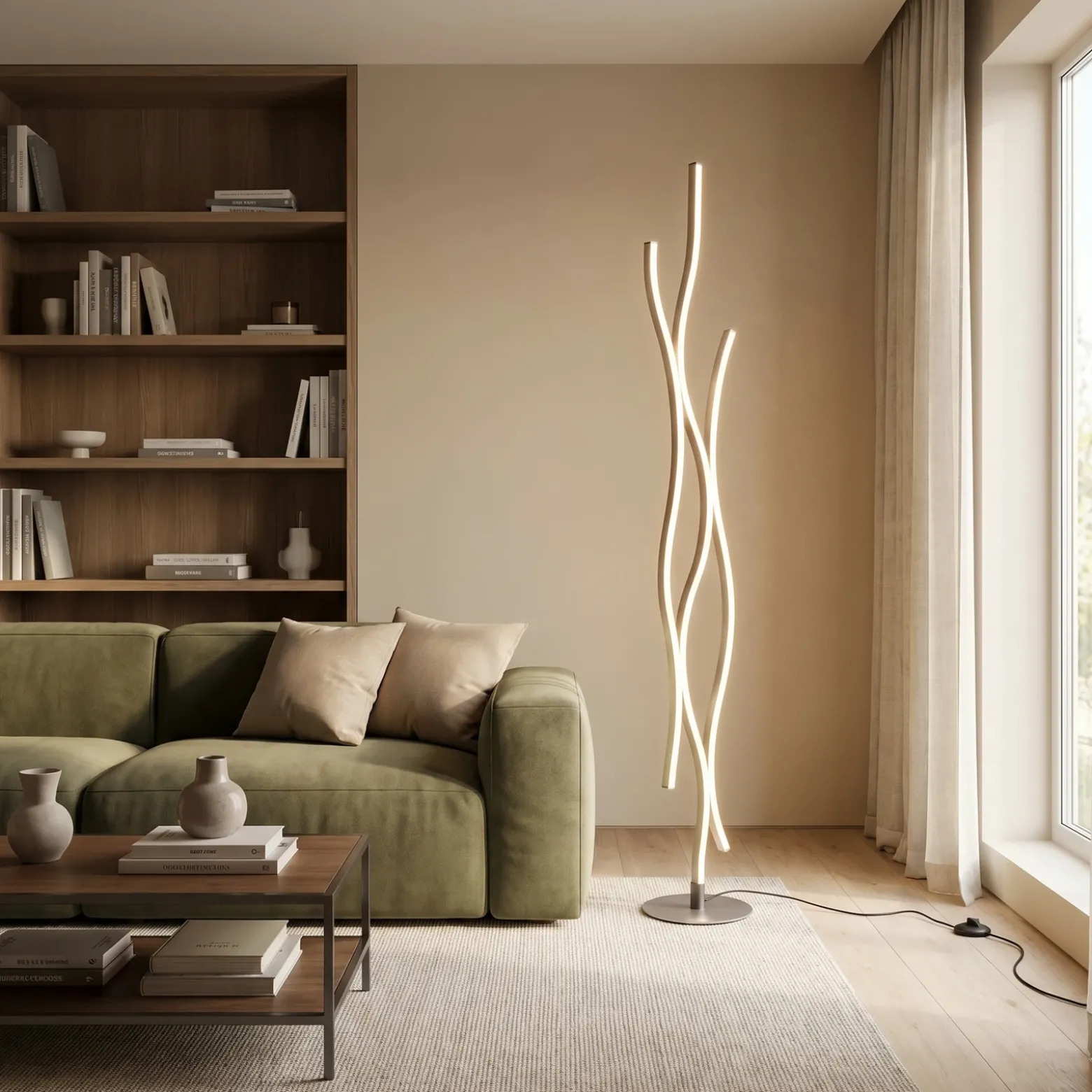Blaze lámpara de pie LED con atenuador, CCT, aluminio