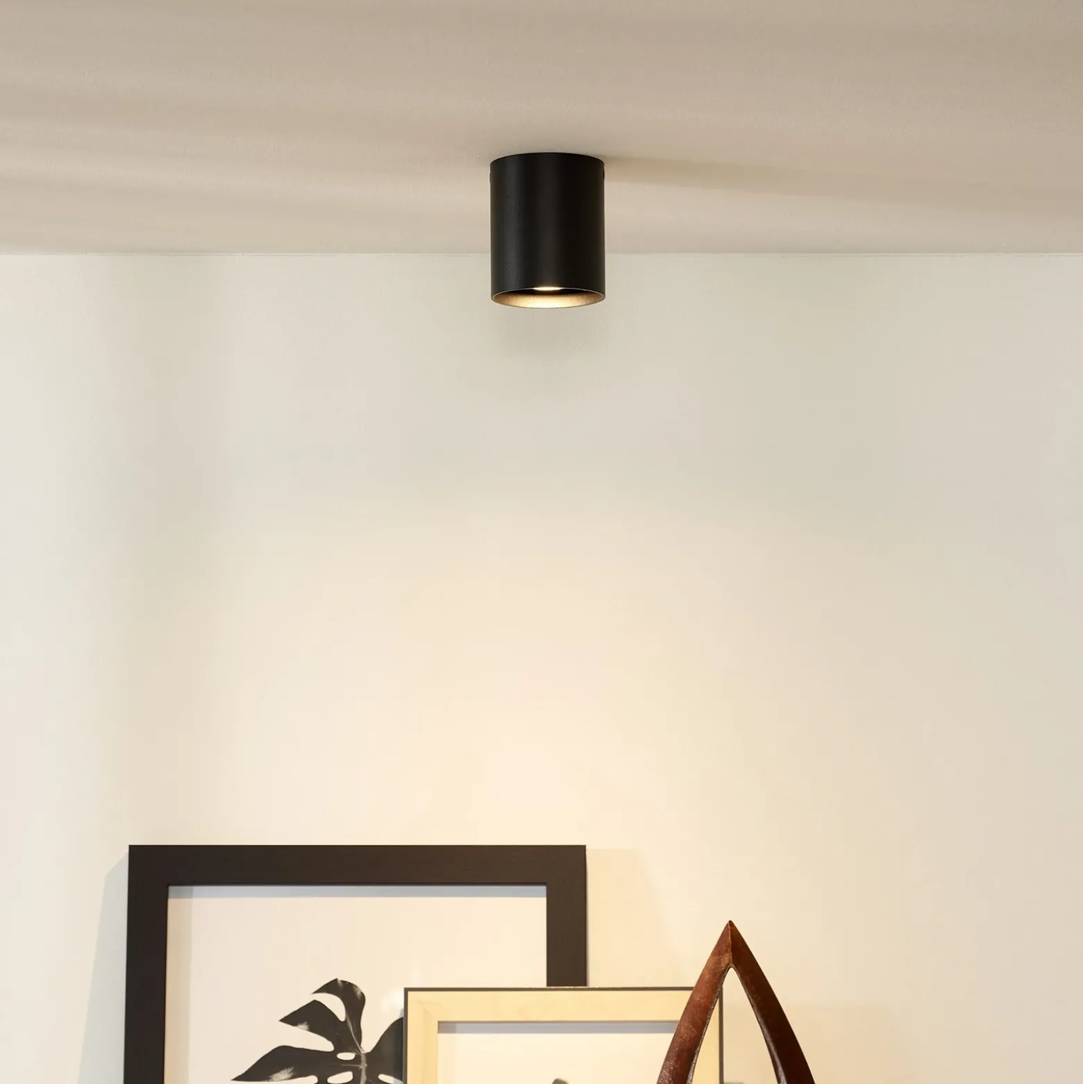 Bodi downlight de techo, redondo, negro, Ø 8 cm, 1 luz, aluminio