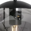 Bollique lámpara colgante, gris ahumado/negro, cristal, 5 luces