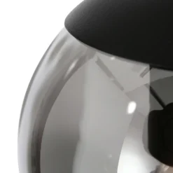 Bollique lámpara colgante, gris ahumado/negro, cristal, 5 luces