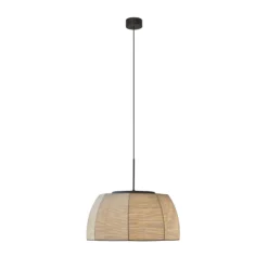 Bover lámpara colgante LED Tanit, Ø 61 cm, negro/beige, tela