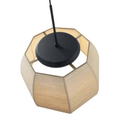 Bover lámpara colgante LED Tanit, Ø 61 cm, negro/beige, tela