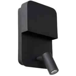 Boxer Aplique de pared LED con foco, negro