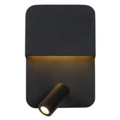 Boxer Aplique de pared LED con foco, negro