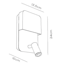 Boxer Aplique de pared LED con foco, negro