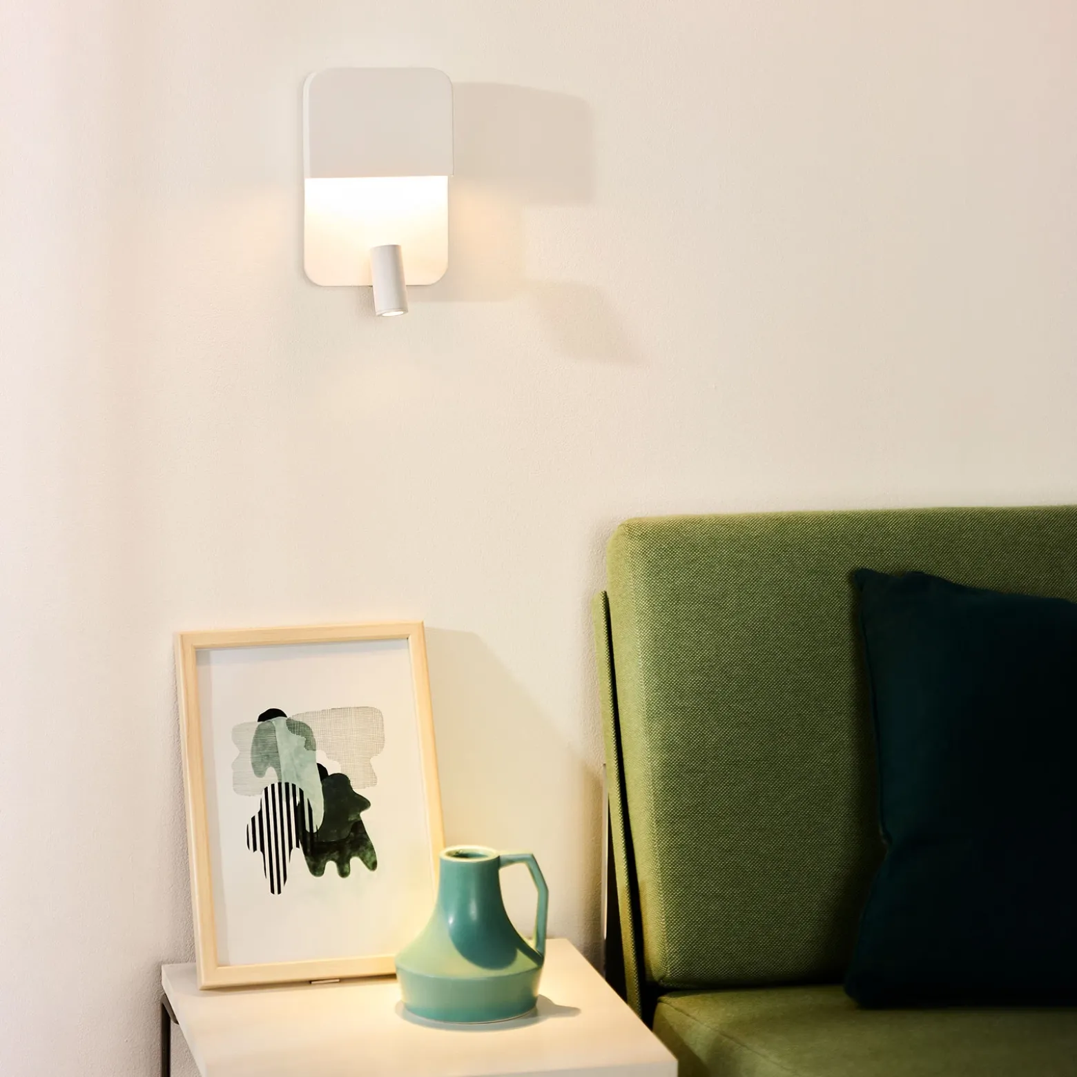 Boxer Aplique de pared LED con foco, blanco