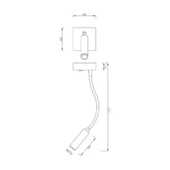 Brahe I Aplique de pared LED, lámpara de lectura, blanco