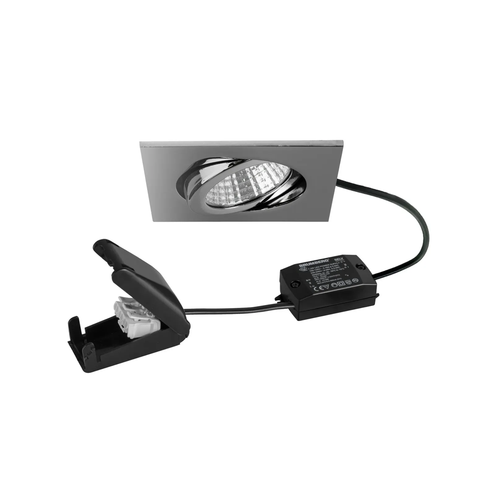 BRUMBERG BB05 Caja de conexión on/off para foco empotrable LED cromo