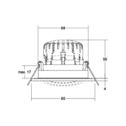 BRUMBERG BB23 foco LED IP65 atenuable caja de conexiones níquel mate