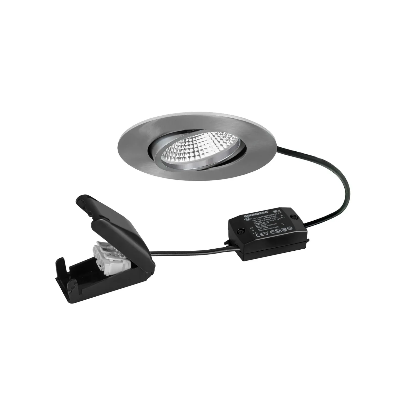 BRUMBERG BB23 foco LED IP65 caja de conexiones on/off níquel mate