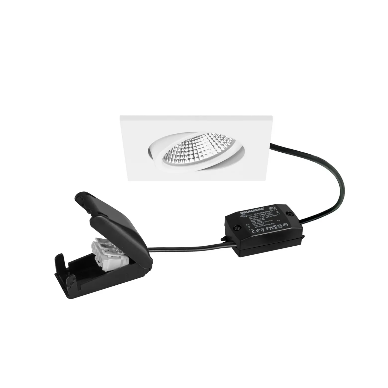 BRUMBERG BB25 foco LED IP65 caja de conexiones on/off blanco texturado