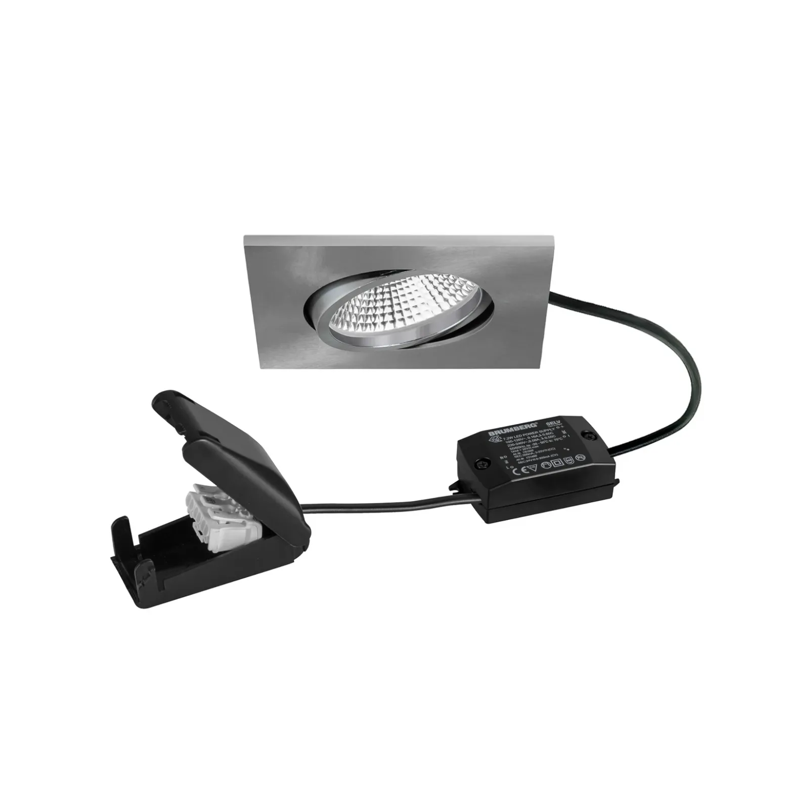 BRUMBERG BB25 foco LED IP65 caja de conexiones on/off níquel mate