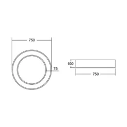 BRUMBERG Biro Anillo Circular Techo Ø 75 cm DALI blanco 3000 K
