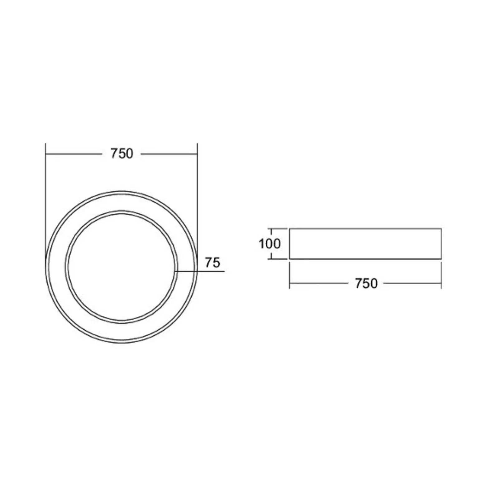 BRUMBERG Biro Anillo Circular Techo Ø 75 cm DALI blanco 3000 K