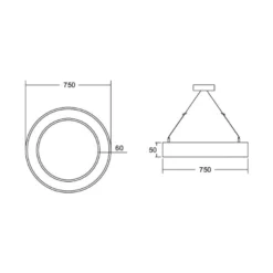BRUMBERG Biro Circle Ring5 directo Ø 75 cm DALI negro 4000K