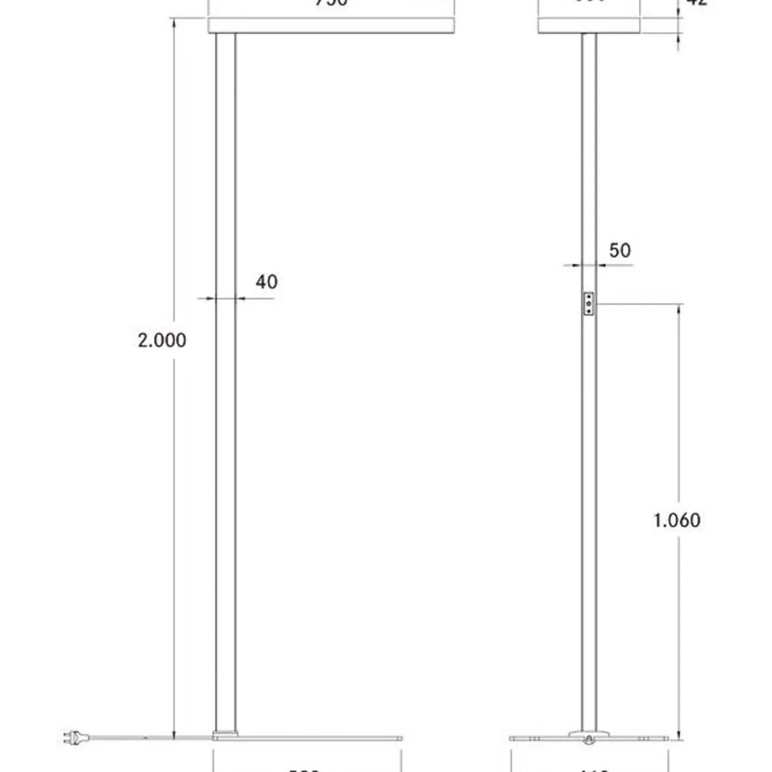 BRUMBERG Devan pie de oficina LED up/down dim 840