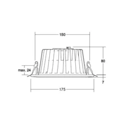 BRUMBERG Downlight LED empotrable Lydon Midi, blanco, DALI, 4.000 K