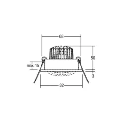 BRUMBERG Foco empotrable LED Tirrel-R, encendido/apagado, oro claro