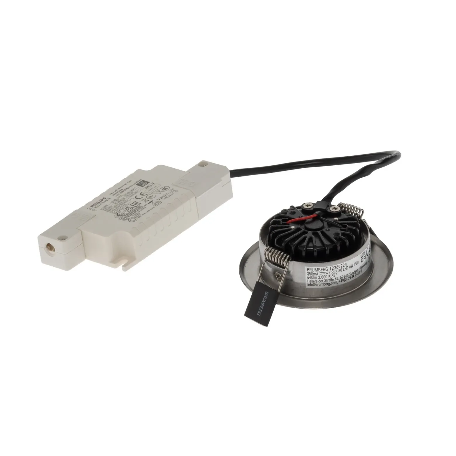 BRUMBERG Foco empotrable LED BB09, RC atenuable, acero inoxidable