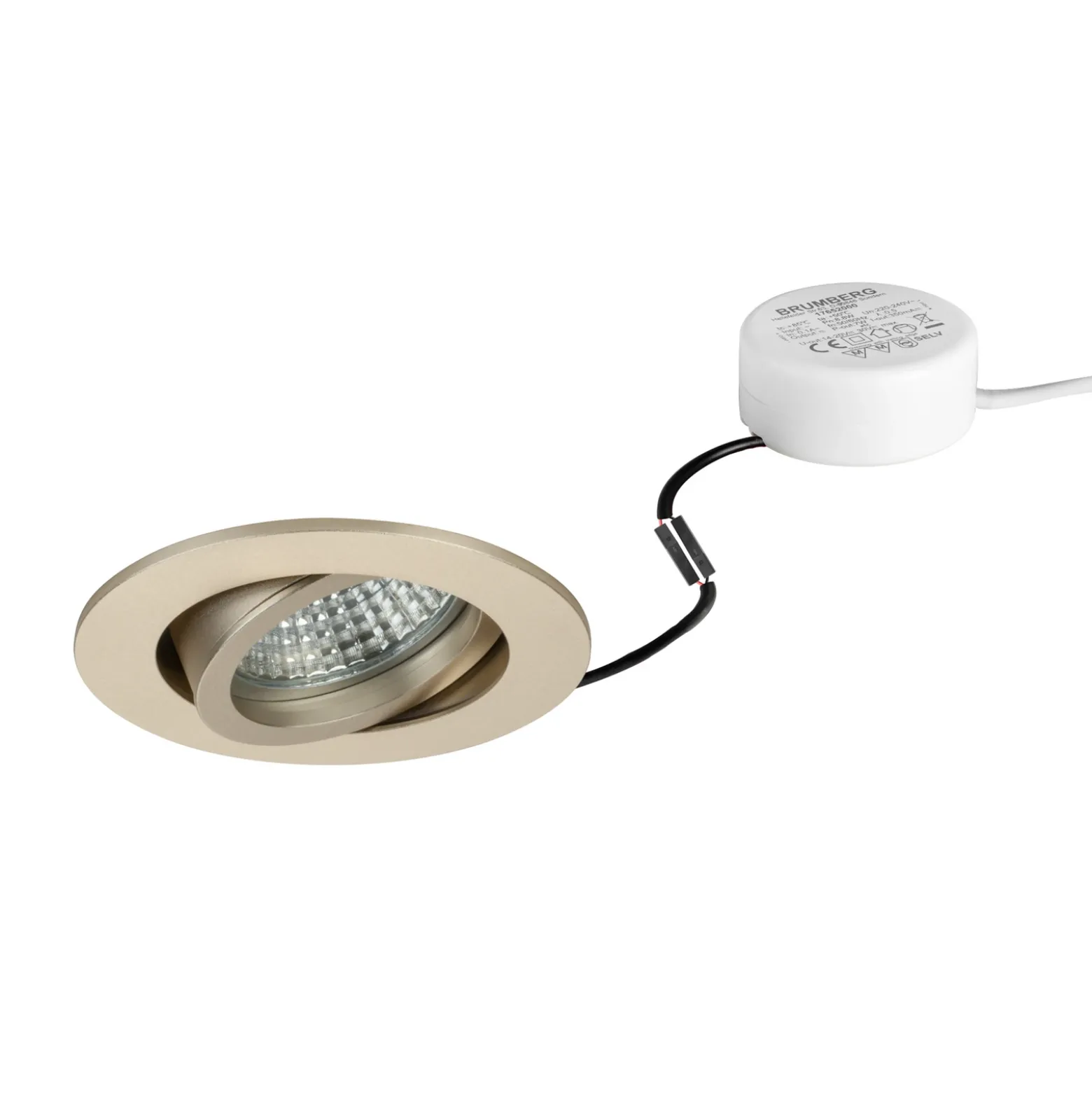 BRUMBERG foco empotrable LED Tirrel-R, RC, transformador redondo, dorado