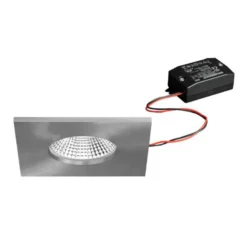 BRUMBERG Foco empotrable LED BB21, níquel 85 x 85 mm, encendido/apagado IP65