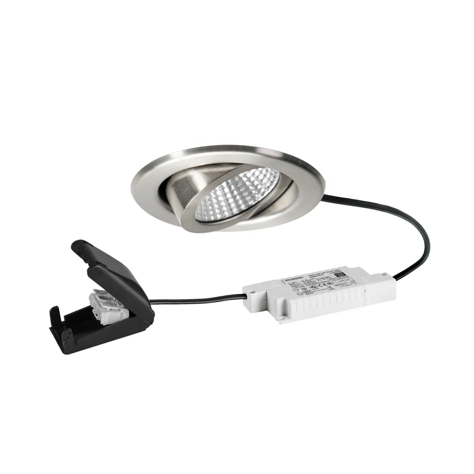 BRUMBERG Foco empotrable LED BB09, RC, caja de conexión, acero inoxidable