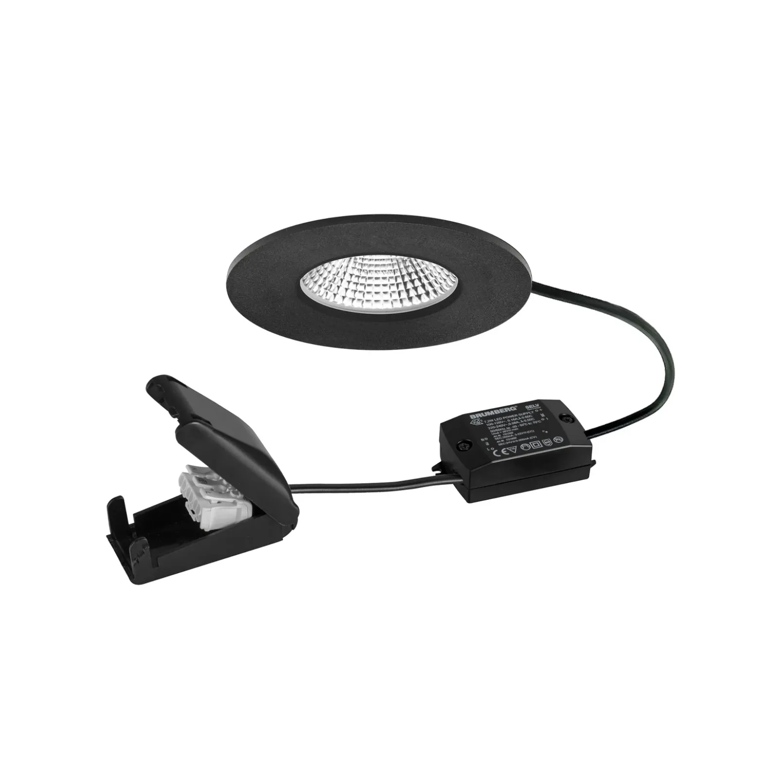 BRUMBERG foco LED BB20 IP65 caja de conexiones on/off negro mate