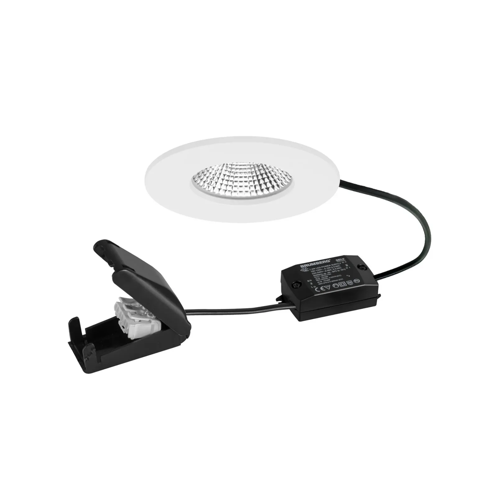 BRUMBERG foco LED BB20 IP65 caja de conexiones on/off blanco texturado