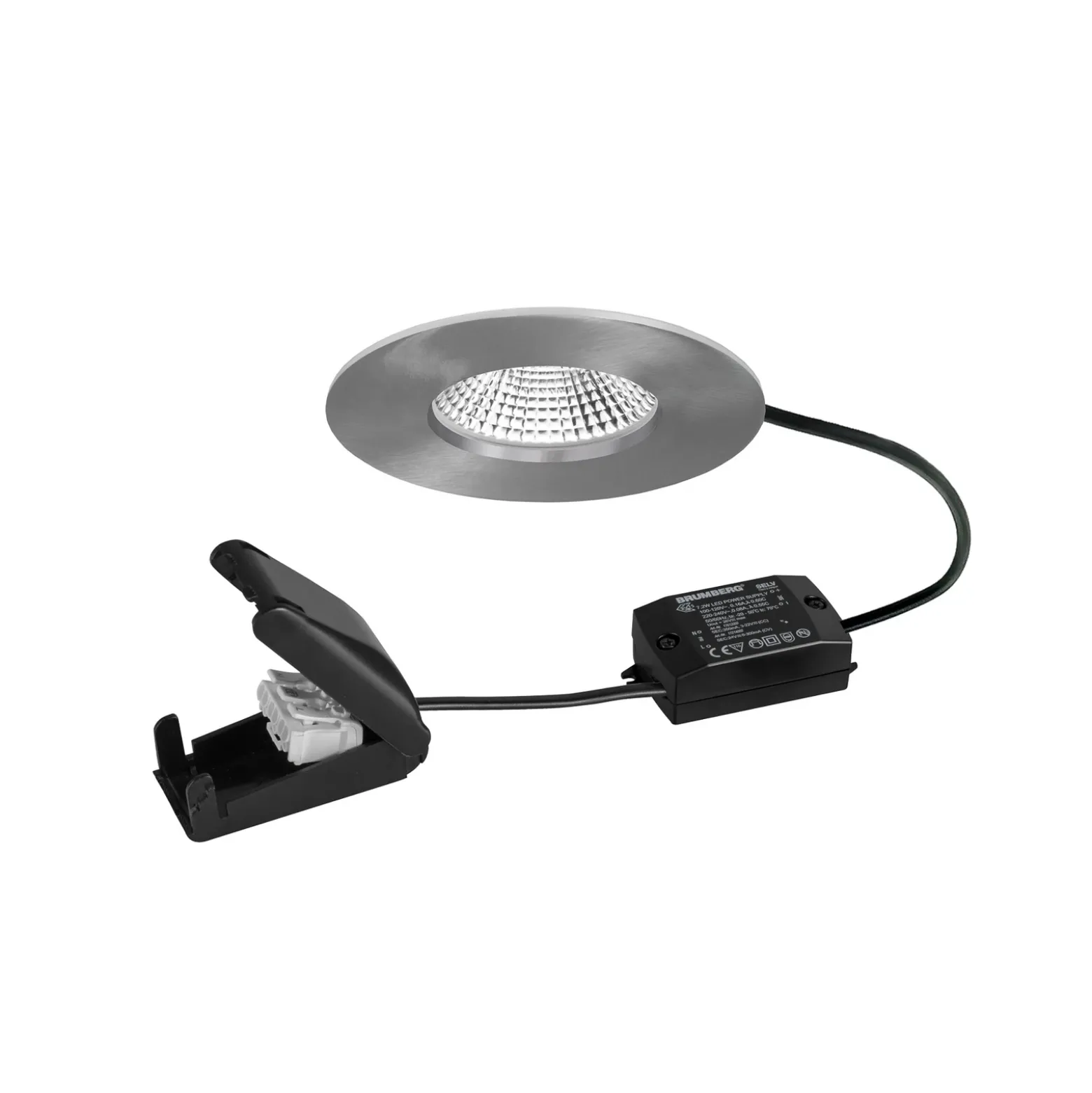 BRUMBERG foco LED BB20 IP65 caja de conexiones on/off níquel mate