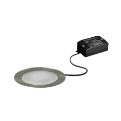 BRUMBERG LED downlight empotrable BB17, encendido/apagado, níquel mate