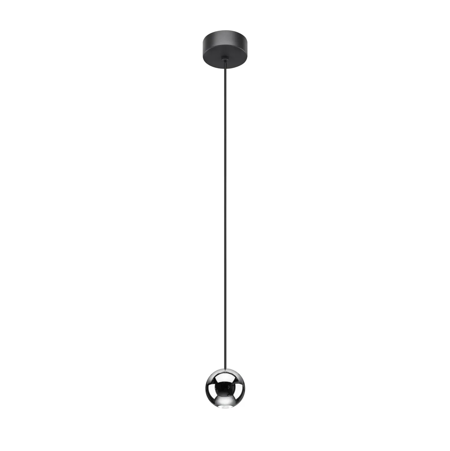 BRUMBERG Lámpara colgante LED Bola, aluminio, negro/cromo