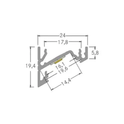 BRUMBERG One Perfil de esquina LED para montaje en superficie, aluminio, 1