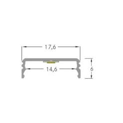 BRUMBERG One Perfil LED para montaje en superficie, aluminio, plano, 1