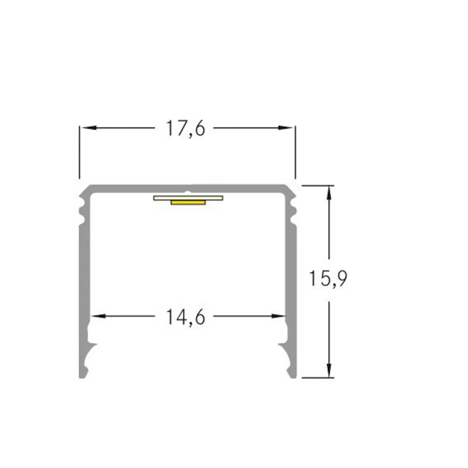 BRUMBERG One Perfil LED para montaje en superficie, aluminio, alto, 3