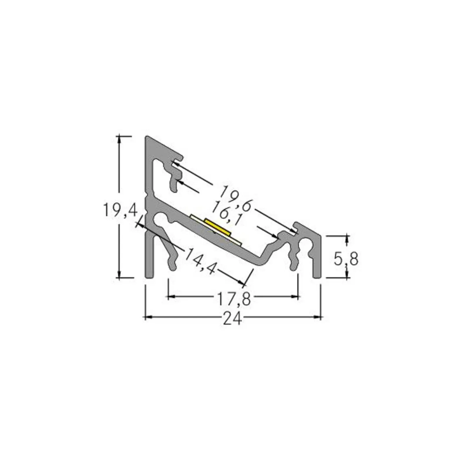 BRUMBERG perfil angular adicional, longitud 1 metro, blanco