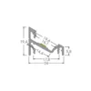 BRUMBERG perfil angular adicional, longitud 1 metro, negro