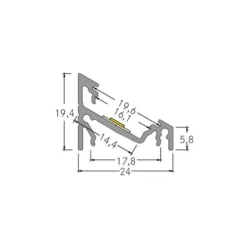 BRUMBERG perfil angular adicional, longitud 2 metros, negro