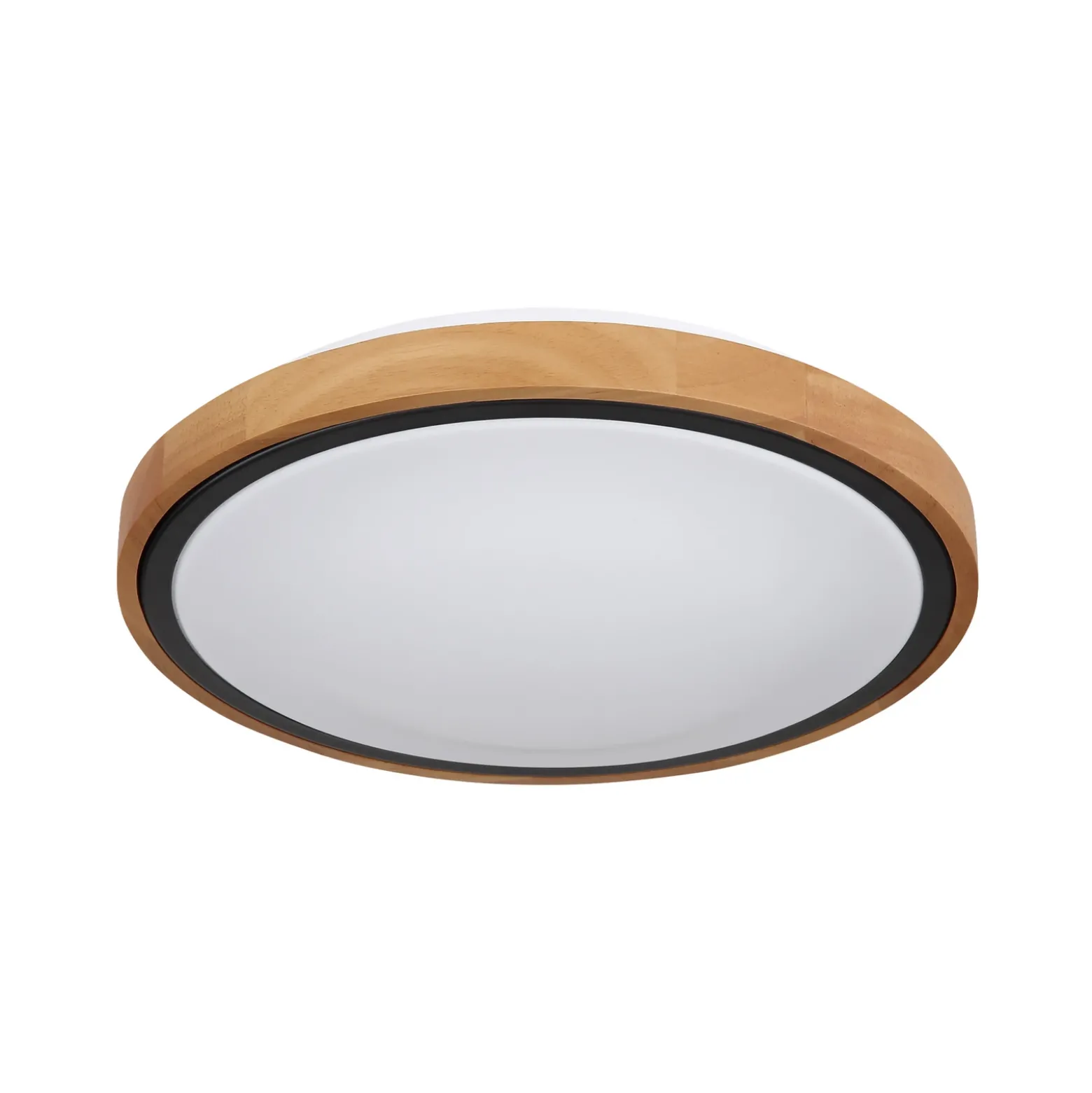 Bruno Plafón LED con marco de madera CCT Ø 30 cm