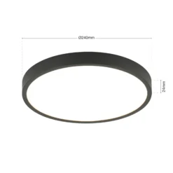 Bully Plafón LED en negro, 3.000 K, Ø24cm