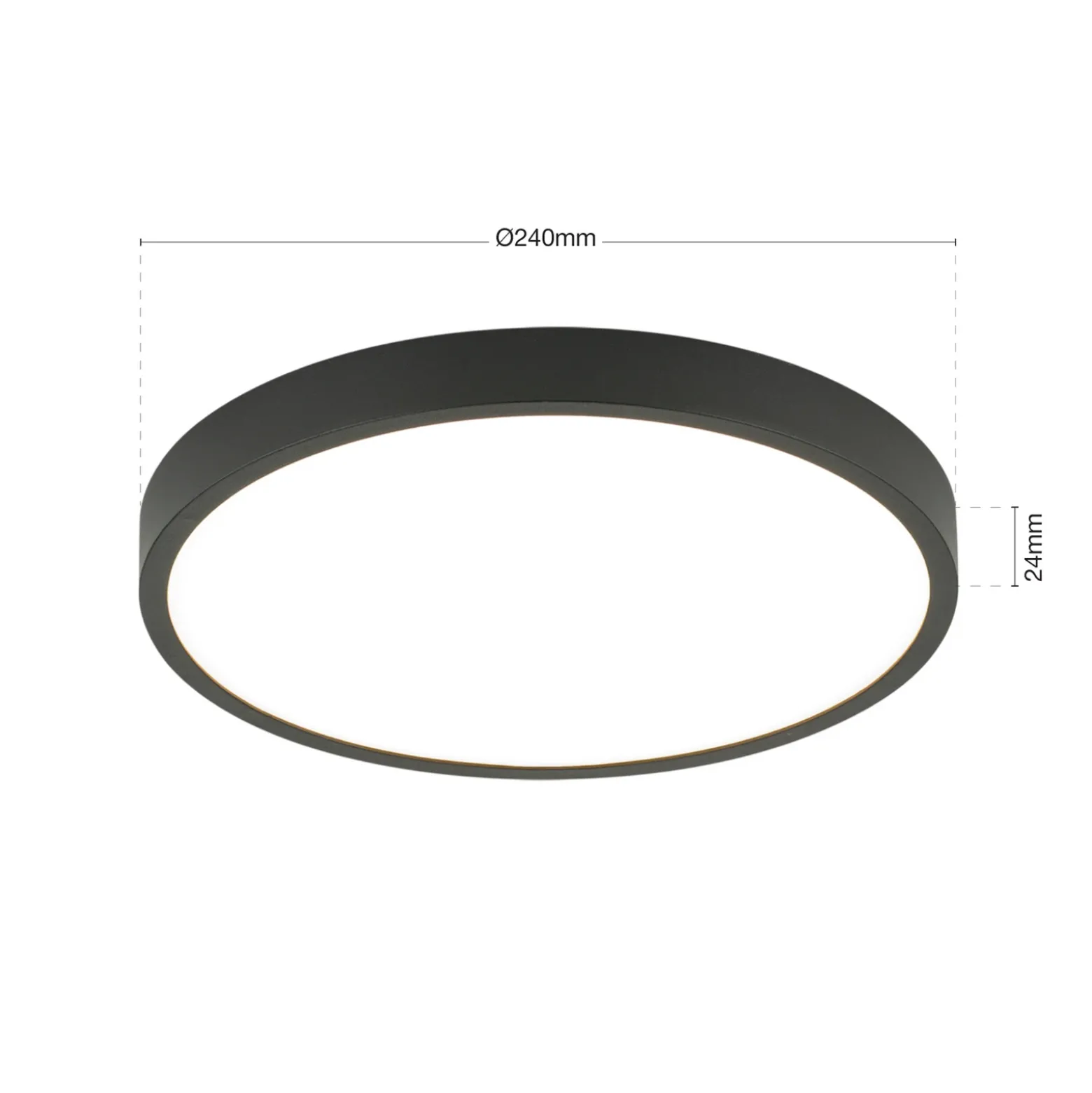 Bully Plafón LED en negro, 3.000 K, Ø24cm