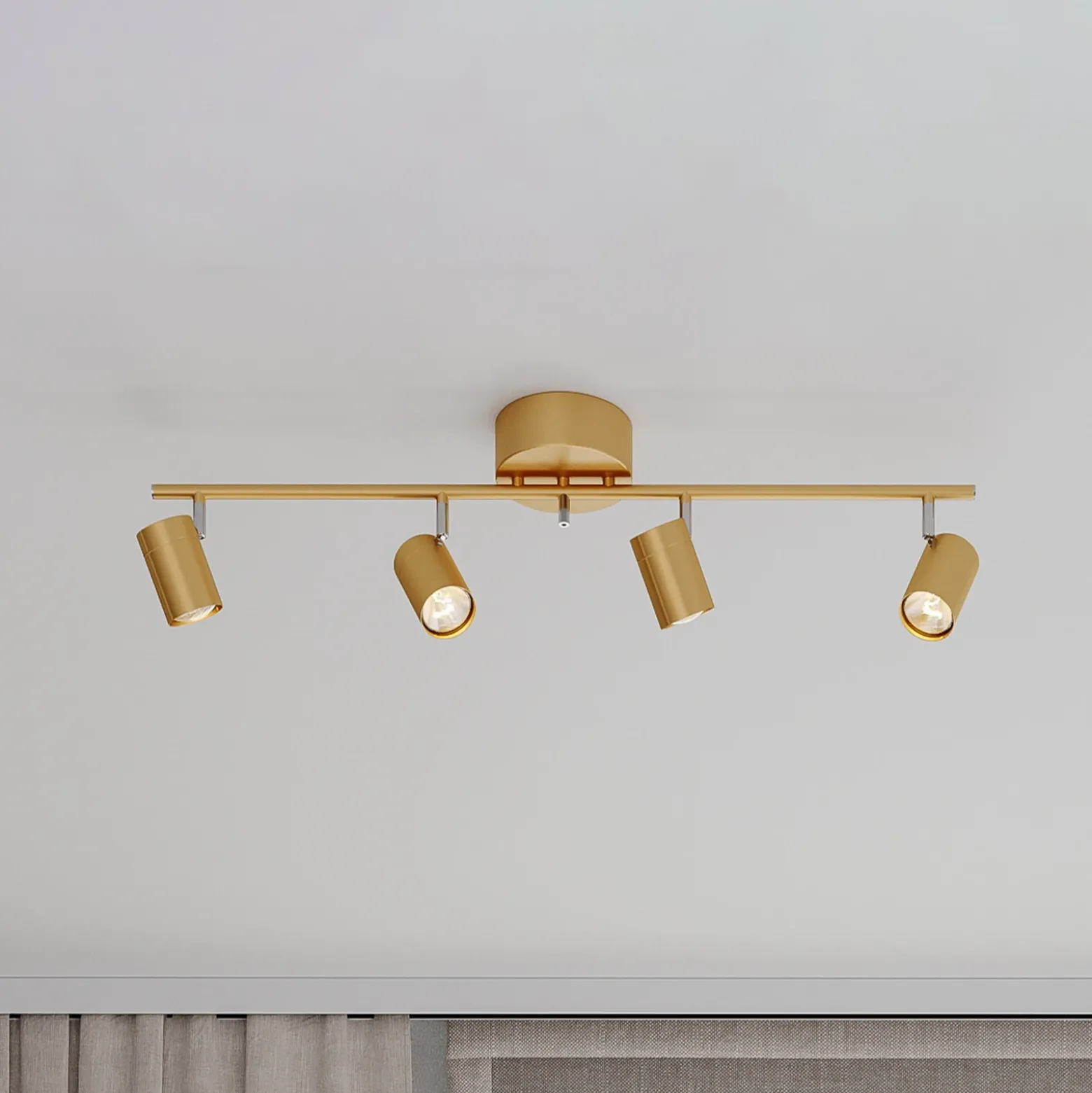 By Rydéns Correct foco de techo 4 luces oro mate