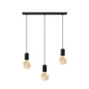 Calex Retro lámpara colgante angular 3 luces negro