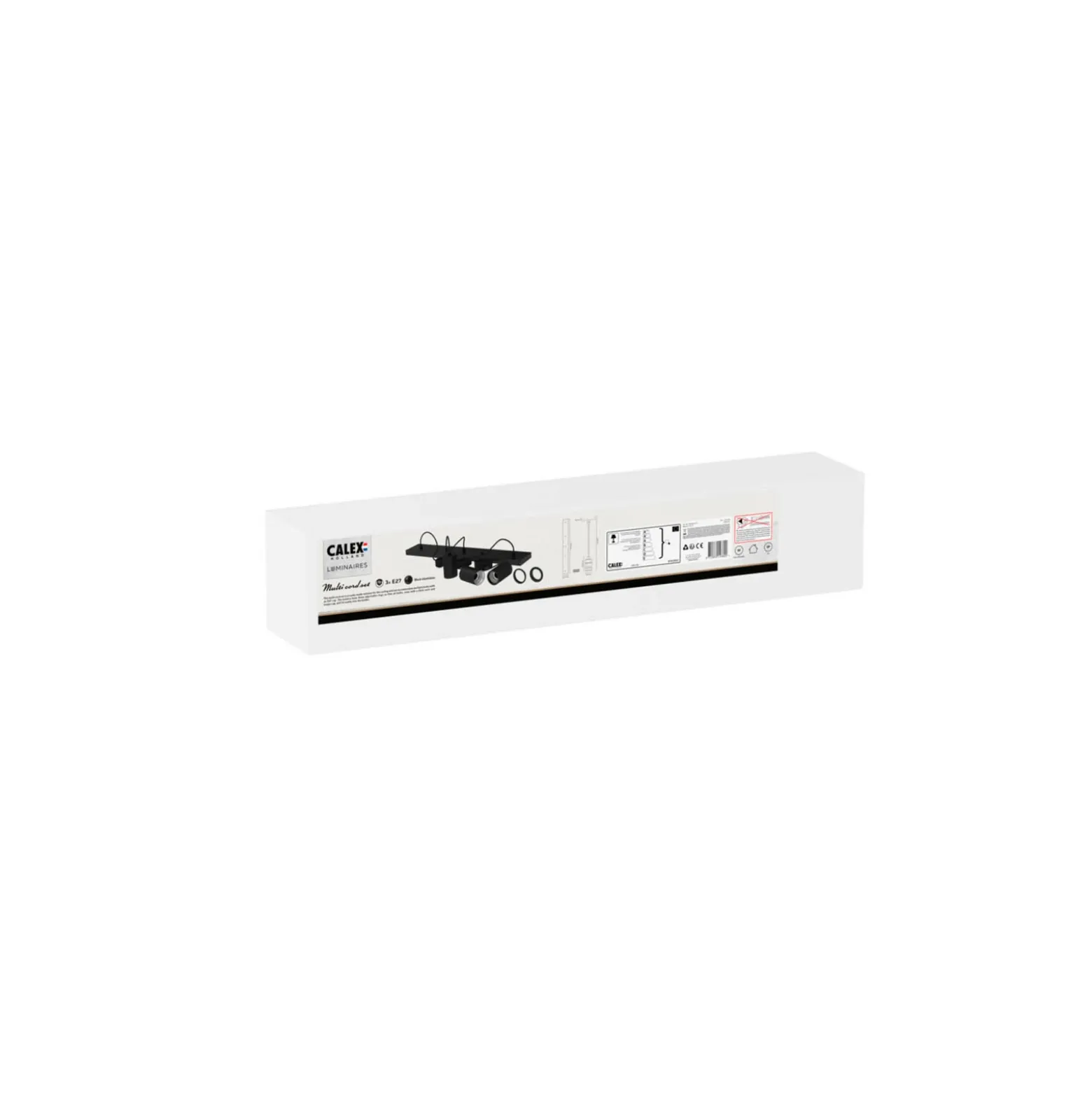 Calex Retro lámpara colgante angular 3 luces negro