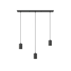 Calex Retro lámpara colgante angular 3 luces negro