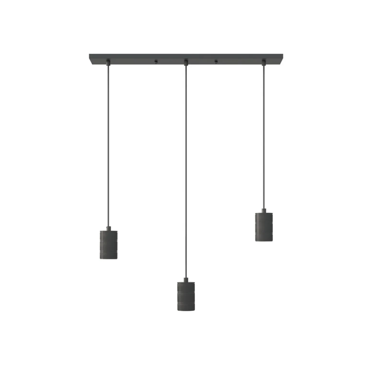 Calex Retro lámpara colgante angular 3 luces negro