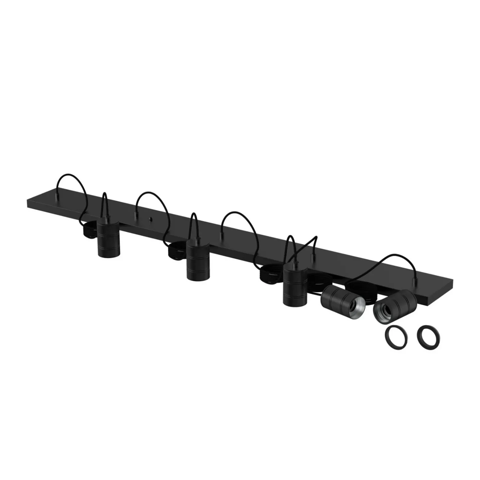 Calex Retro lámpara colgante angular 5 luces negro